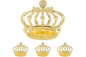 Kichvoe 4 Stück Krone Serviettenringe Royal Serviettenschnallen Metallkrone Serviettenringe Bauernhaus Serviettenringe Esstisch Serviettenhalter Für Hochzeitsfeier Tischdekoration