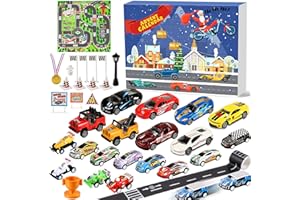 Humairc Auto Adventskalender 2023 Kinder, Adventskalender Rennwagen Jungen 24 Rennwagen Rennautos Weihnachtskalender Adventskalender Kinder ab 3 Jahr
