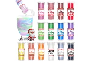 ‎FIDTON Essbarer Glitzer für Getränke & Torten - 15 Farben Lebensmittelfarbe Pulver (3g/Farbe) | Glitzer Essbar Ohne Geschmacksveränderung | Ideal für Cocktails, Kuchen, Desserts & Backdekoration