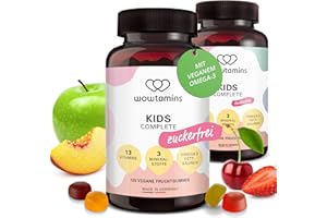 ‎WOWTAMINS wowtamins® KIDS Complete zuckerfrei – Vitamin Gummibärchen für Kinder (240 Stück) – Multivitamin Gummies mit Omega 3 – Für das Immunsystem Deiner Liebsten mit Vitamin C, D3, B12, Zink & mehr