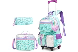 HTgroce Rolling Binder Girl Rolling Bag Rolling Binder Girl Primary Rolling Backpack Rolling Binder Girl Kindergarten Rolling Binder Girl.