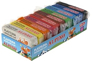 ALPINO Knete mit 10 Stück | Knete für Kinder, ungiftig, leuchtende Farben, flexible Knete, Modelliermasse, 50 g.