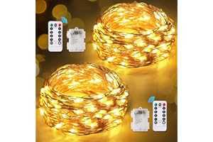 GARITE Guirlande Lumineuse à Piles 2 * 12M/240 LED, 8 Modes avec télécommande, Imperméable IP65 Étanche Décoration Intérieur et Extérieur, Noël, Nouvel An, Mariage