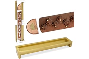 ScrapCooking - Moule Silicone Insert - Gouttière Bûche 25 cm pour 8 à 10 Personnes - Mini-Bûches Buchettes - Dessert de Noël - Avec Recette - Coloris Doré - 2971