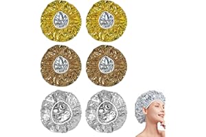 RTRTGS 6 Pièces Bonnet Aluminium Cheveux, Bonnet Cheveux Soin,Bonnet de Soin Cheveux, Bonnet Coiffure Chauffant, Bonnet Auto Chauffant, Bonnet Chauffant Sans Fil,Pour Salon De Coiffure De Spa