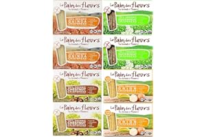 Le Pain des Fleurs Paquete variado de pan crujiente (2 quinua, 2 castañas, 2 cebollas, 2 trigo sarraceno) 8 unidades