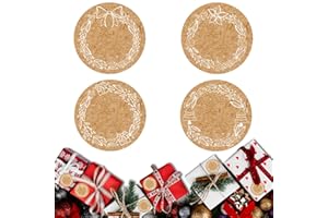 AOIUENOK Autocollant Noël Kraft, 240 Pcs Etiquettes Autocollantes, Gommettes Noël, Merry Christmas Autocollants Noël,Etiquette Cadeau Noel, Guirlande Décoration pour Emballage Sac Cadeau Enveloppe (Blanc)