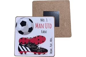 Manchester United Man Utd Red Devils Football Club FC Happy Fan - FRIDGE MAGNET - by WHITE COTTON CARDS (M-FN4)