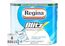 Regina Blitz Household Towel, 560 Super-Sized Sheets, Triple Layered Strength, 8 Count (Pack of 1)