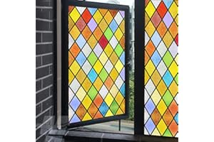 LXDWEI Pellicola decorativa per finestre, motivo rombo statico, senza colla, per finestre e finestre, 82 x 200 cm (larghezza x lunghezza)