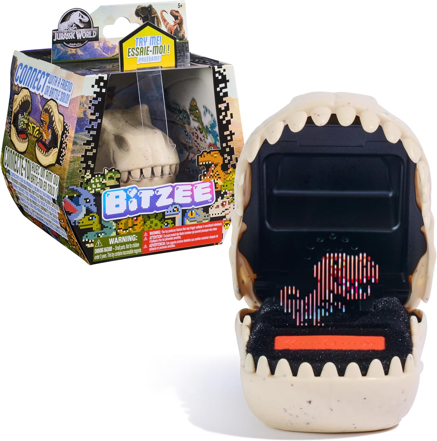 Bitzee - Mascota Digital Jurassic World - Mascota Virtual con 25 Dinosaurios Que Reacciona al Tacto con Interacciones y Sonidos - Juguetes Niños 5 Años + Dinosaurios Juguetes