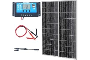 VEVOR Monokristallin solpanel kit, 200 W, 2 st solpaneler, 2 st högeffektiv monokristallin PV-modul, 23% vattentät, IP68, för