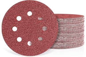 Bolatus 30Pcs 125mm Sanding Discs, 5 Inch 8 Hole Hook and Loop Round Orbital Sanding Pads, 40 60 80 120 240 320 Grits Sanding Discs