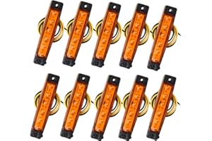 Futheda 10 Stück 12 V Seitenmarkierungsleuchten 6SMD LED Lampen vorne Rücklicht Positionsanzeigen für Anhänger LKW Wohnwagen Wohnwagen Bus Boot Traktor Motor Bernstein Orange
