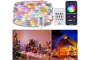 LXLQZXW 20M RGBIC Color Changing Fairy Lights,Waterproof LED Fairy Lights with Remote Control and APP,USB Music Sync LED Rope Light,Flexible LED Lights for Indoor,Outdoor,Bedroom,Christmas Wedding,Garden