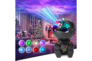 VEANANO Astronaut Galaxy Projector, Star Night Light With Remote Control, USB Powered 360° Adjustable Space Buddy for Kids Bedroom Adults Room (Black)