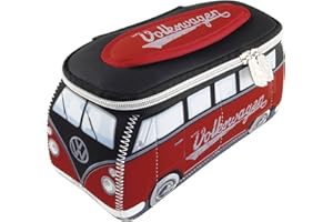 BRISA VW Collection – Volkswagen T1 Bulli Bus 3D uniwersalna kosmetyczka do makijażu, kosmetyczka podróżna / domowa, piórnik (czerwona / czarna / neopren)