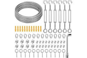 DIYLAND Drahtseil Rankhilfe Set 35M/2mm Drahtseil Edelstahl Set für Kletterpflanzen, Seilspanngarnitur für Lampenaufhängung,Gardinen seil,einschließlich Seilspanner Edelstahl Drahtseilklemme