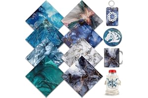 ‎WOWOCUT WOWOCUT 8 Stück 12"x12" Marble Infusible Transfer Paper Sheets, Vorgedruckte Aquarell-Sublimations-Tintenblätter für Heat Transfer Tassen, T-Shirts, Becher, Ohrringe