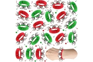 20 Pulseras con cascabeles PLULON, Instrumentos de percusión, Bandas navideñas, cascabeles para Tobillos, Juguetes Musicales rítmicos, decoración para Fiestas navideñas