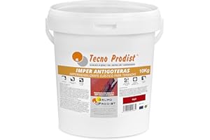 Tecno Prodist IMPER ANTIGOTERAS (10 Kg) ROJO Pintura Impermeabilizante elástica para Terrazas (A Rodillo o brocha)