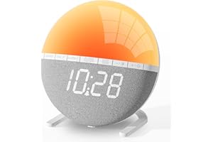 AFEXOA Wake Up Light Sunrise Alarm Clock for Kids, Adults, Heavy Sleepers, Bedroom, Sunlight Alarm Clock with Sunrise Simulation, Snooze, 7 Ringtones, Sleep Aid, 9 Colors Night Light, Ideal for Gift
