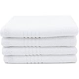 Set 4 Asciugamani Da Bagno In Cotone 100% - 70x140 Cm, Grigio Antracite, Morbidi E Assorbenti