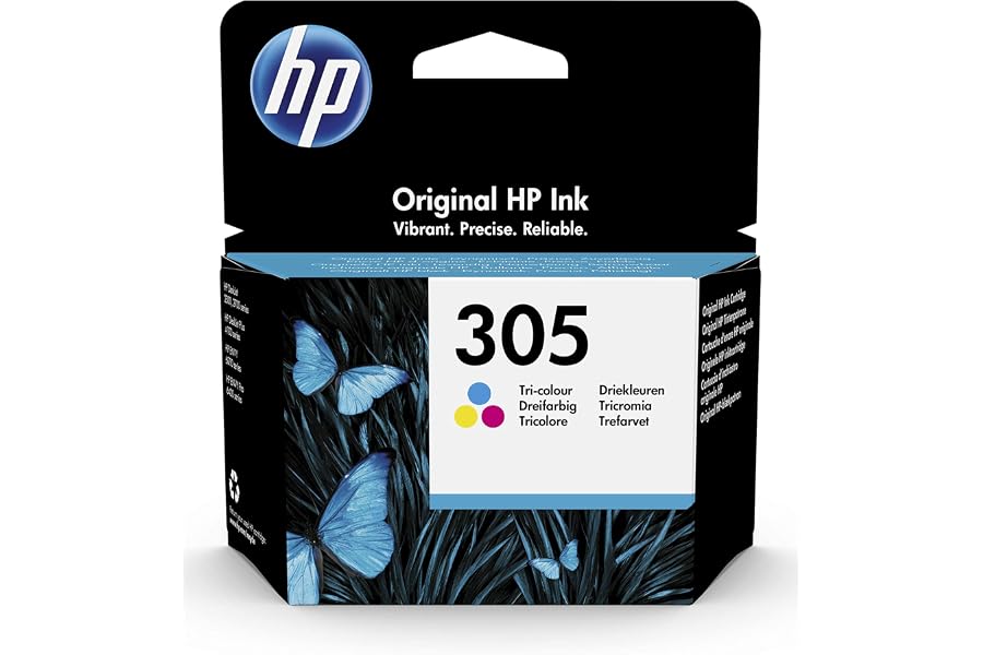 HP 305 Trois Couleurs, Cartouche Encre Originale | Compatible avec la gamme DeskJet 2700, 4100, gamme Envy 6020, 6030, 6420, 