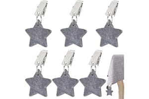 WPPQWP Lot de 6 Poids de Nappe Exterieur, Marbre Naturel de Poids pour Pappe de Table Exterieur, Poids Nappe Exterieur avec Pinces, Clip Poids Nappe pour Mariages, Pique-Nique, Fête en Famille