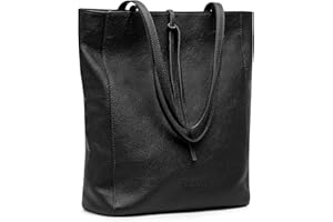 Kattee Bolsos de mano de piel auténtica para mujer, bolsos de hombro suaves y bolsos de mano, bolsas casuales para el trabajo y viajes