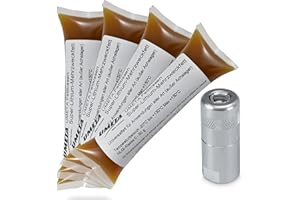 UMETA® Mehrzweckfett 4 x 50 g Fettkissen [6 in 1] – Super Lithium Universalfett für Fettpresse inkl. Hydraulik Mundstück M10 – Langlebige Qualität Made in Germany – Profi Komplettset für Schmiernippel