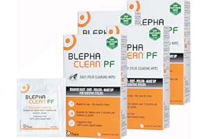 THEA PHARMA 80 Blephaclean PF Daily Eyelid Wipes - Gentle Cleansing for Eyelids and Skin Around the Eyes | Suitable for Babies (over 3 months old), Children and Adults | 20 Sterile Plastic-Free Wipes x 4 packs