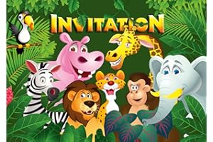 Edition Colibri (10968 FR Lot de 10 Cartes d‘invitation ANIMAUX DE ZOO en Français pour un anniversaire d‘enfant ou pour une partie au zoo