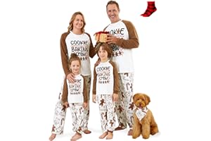 PATPAT Weihnachtspyjama Familie Set - Christmas Pyjama, Matching Pyjamas Couple, Partner Pyjama, Weihnachtsoutfit Familie, Pyjama Set für Vater Mutter Kinder Kids Baby mit Socken