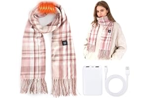 Mahiot Bufanda calefactable USB para mujer y hombre, calentador de cuello eléctrico con batería externa de, 3 niveles de calefacción, bufanda recargable con batería para actividades al aire l