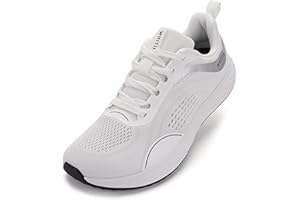 WHITIN Męskie buty do biegania Zero Drop + szeroki obszar na palce, białe/bogaty ogród, 43 EU, Biały bogaty ogród, 44 EU Weit