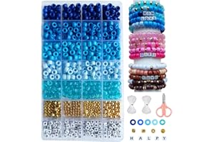 YTZWkit Pony Beads for Bracelet Making Kit, Handmade Friendship Making Set with Spacer Charms Letter Hair Beads, Jewelry Crafts Gift for Teen Girls