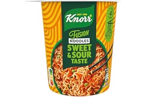 ‎KNORR Knorr Fusion Noodles Instant Nudeln Sweet & Sour Taste leckere Nudeln in süß-saurer Sauce fertig in nur 4 Minuten 82 g