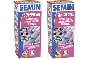 Semin A02608 Sem-Spéciale, Colle en Poudre pour Papiers Peints, Vinyls, Lourds, Spéciaux et Intissés, Intérieur, Boite 200 g (Lot de 2)