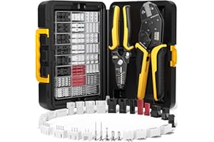 DxCRIMP JST Kit de pinces à sertir JST-SYP + JST-SM + JST-XH 2,5 mm - Il y a 29 styles de connecteurs avec pince à dénuder, pince à sertir [pour 0,03-0,5 mm²] Pince à sertir pour kit de connecteurs