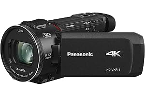 Panasonic HC-VXF11EG-K, Videocámara 4K con zoom óptico 24x y zoom digital 32x, Lente LEICA DICOMAR, Gran angular 25mm, Negro