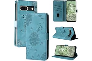 Rostsant Handyhülle für Google Pixel 8a Löwenzahn PU Leder Google Pixel 8a Flip Case Brieftasche Tasche Hülle Magnetisch Handyhülle für Google Pixel 8a Blau