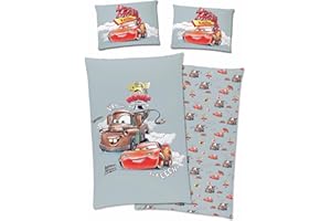 WILD SOUTH SHOP Disney Cars – Juego de ropa de cama de 40 x 60 + 100 x 135 cm, 100% algodón con cremallera