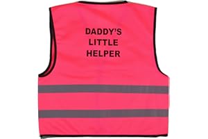 GILLICCI Unisex Kids High Visibility Vest Hi Vis Waistcoat with Daddy's Little Helper Writing at Back