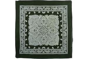 RED X XL Montana Paisley Bandana, weich, leicht, Baumwolle, Größe XL, 66 x 66 cm, Grün