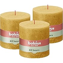 Bolsius - Rustieke stompkaars XXL - Taupe - 3 stuks - 10 x 10 cm - Decoratieve kaarsen - Brandduur 62 uur - Ongeparfumeerd - Bevat natuurlijke plantaardige was - Zonder palmolie
