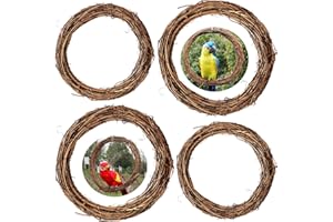 Corona di Vite Naturale Bootoow 4 Pezzi Ghirlanda in Rattan Naturale per Cancello Corona Decorativa Casa Nozze Festa (15, 20 cm)