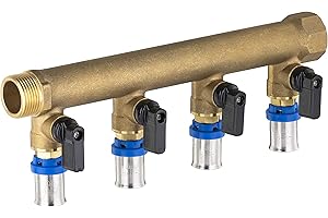 Collecteur mâle - femelle 20x27-4 départs multicouche à sertir Ø16 à vannes NOYON & THIEBAULT