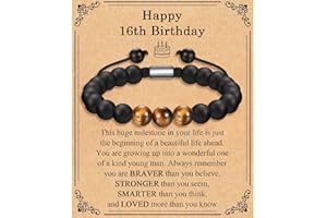 TEVOP 21st 30th 40th 50th 60th 70th Birthday Gifts for Men, Tiger Eye Stone Bracelet Birthday Presents for Him Grandad Dad Son Brother Grandson Friend, Perfect Mens Birthday Gift Ideas