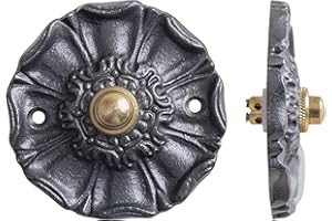 ASSORTED COLLECTIONS ACL Bouton poussoir de sonnette - Motif fleur - Quincaillerie - Sonnette électrique - Style vintage - Deux fils - Installation facile